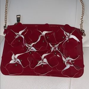 Red Shiny Faux Leather Crossbody Bag